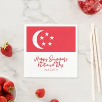 Happy Singapore National Day Singapore Flag Napkins