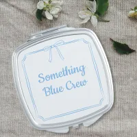 Something Blue Crew Bow Personalized Bridal Party  Compact Mirror