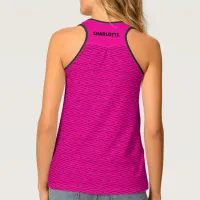 Zigzag Hot Pink Personalized Name Tank Top