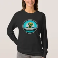 Extra Terrestrial Alien Flying a UFO T-Shirt