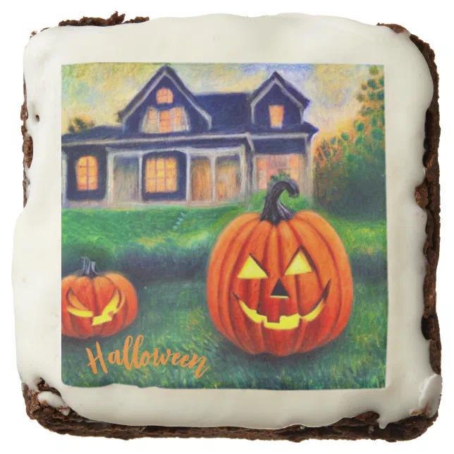 Halloween pumpkins illuminated brownie