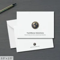 Modern Globe Logo Business Note Card