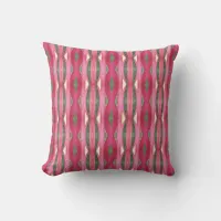 Cactus Bright Red Stripe Throw Pillow