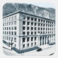 Alaska State Capitol in Juneau Date 1930 Vintage Square Sticker