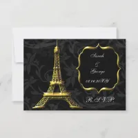 gold Eiffel tower french  rsvp standard 3.5 x 5