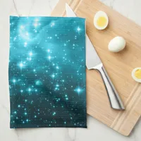 Aqua Stars Celestial Photo Kitchen Towel