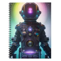 Colorful Atompunk Astronaut digital AI Art Notebook