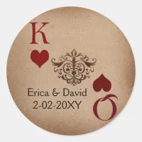 Rustic Las Vegas Wedding Cards Classic Round Sticker