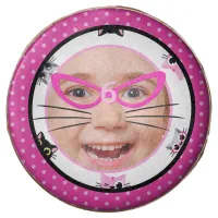 Peeking Cats & Face Pink Polka Dot Chocolate Covered Oreo