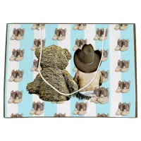 It's a Boy Lil Cowboy Baby and Teddy Bear Large Gift Bag