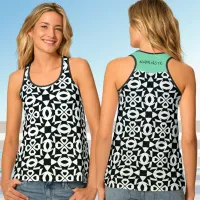 Namaste Geometric Mandala Sea Green Yoga Tank Top