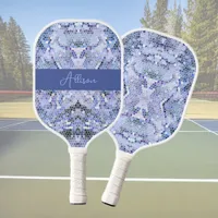 Elegant ice blue mosaic, modern custom pickleball paddle