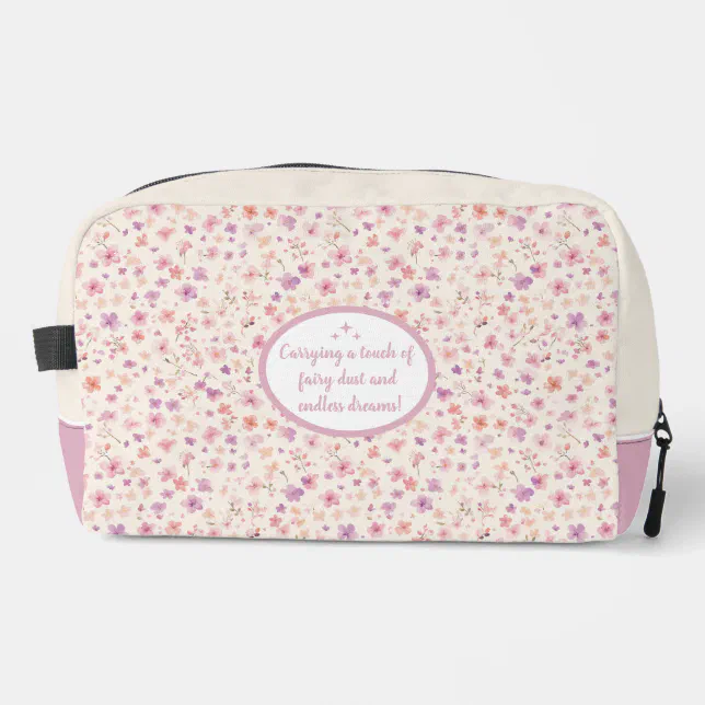 Cute Pink And Purple Floral Pattern Pouch