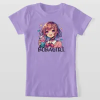 Cute Anime Girl Holding Bubble Tea T-Shirt