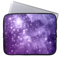 Purple Magic Stars Celestial Space Photo Laptop Sleeve