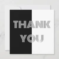 Black and White Minimal Simple Modern Op Art Thank You Card