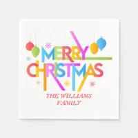 Modern Budget Merry Christmas Holiday 2 Photo Napkins