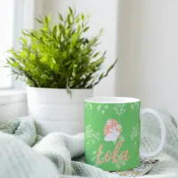 Personalized Easter Bunny Mug - Green & Pink