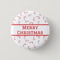 Personalized Candy Cane Christmas Button