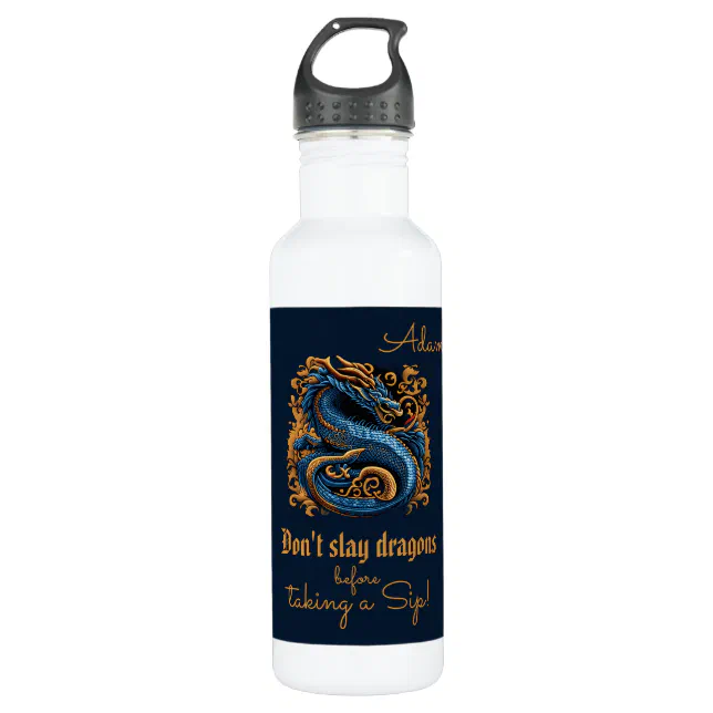 Don't Slay Dragons Before Taking a Sip Stainless Steel Water Bottle