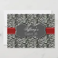 red trendy Sweet Sixteen party Invitation