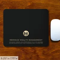 Gold Monogram Financial Planner Mouse Pad