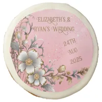 Elegant Pink Sparkle Wedding Background Sugar Cookie