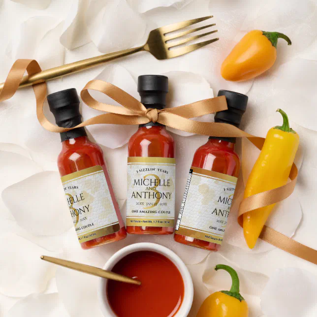 Elegant 3rd Leather Wedding Anniversary Hot Sauces