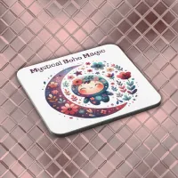 Mystical Boho Magic Maroon | Beverage Coaster