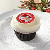 Santa Baby Custom Your Photo Snowflakes with Red Edible Frosting Rounds