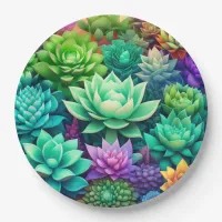 Aloe Vera and Succulents Collage Paper Plates