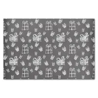 Black And White Christmas Present Chalkboard Look Tissue Paper