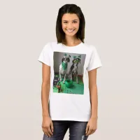 St. Patrick's Day Dogs Party Ladies T-Shirt