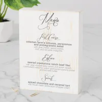 Custom 3-Course Menu Template White Wood Box Sign