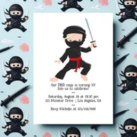 Ninja themed Birthday Party Invitation