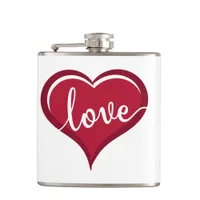 love in heart valentines flask