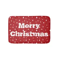 Christmas Trees and Snowflakes Bath Mat