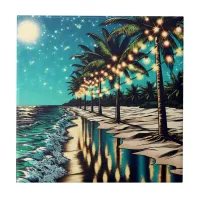 Romantic Pretty Coastal Art  Ceramic Tile