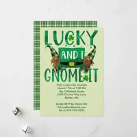 Lucky and I Gnome It St Patricks Day Party Invite