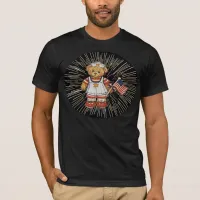 Vintage Nurse Bear with Modern White Fireworks T-Shirt