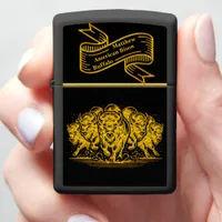 Bison Herd Charging Through the Water in Nature r Zippo Lighter