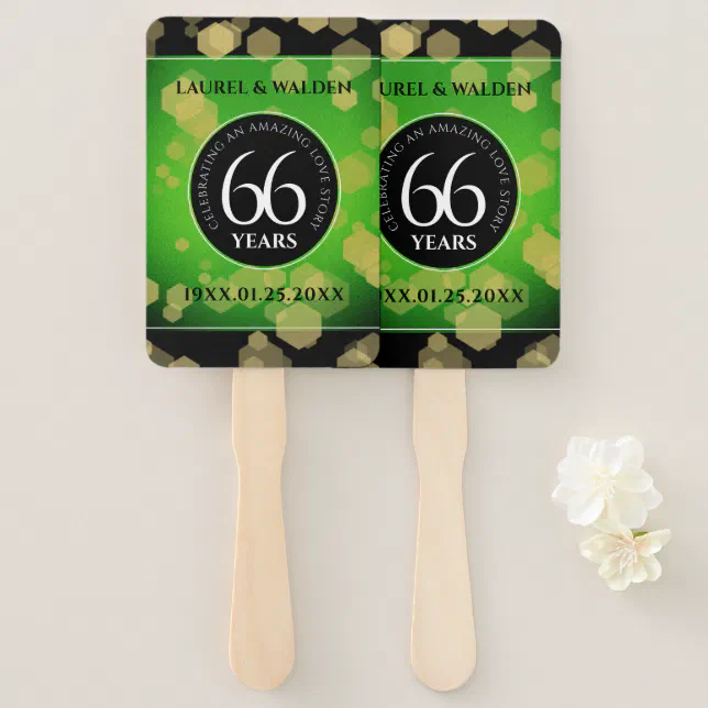 Elegant 66th Titanite Wedding Anniversary Hand Fan