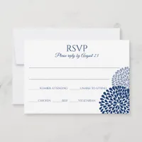 Chrysanthemum RSVP Postcard | Navy Blue