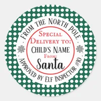 Custom Christmas Workshop Classic Round Sticker