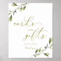 Wedding Cards & Gifts Sign Greenery Vines Gold