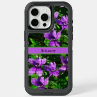 Purple Violet Floral Custom Name Mosaic Pattern Otterbox iPhone Case