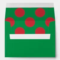 Green and Red Polka Dots Christmas Colors Envelope