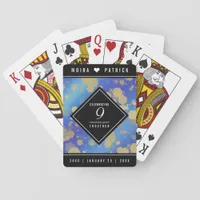 Elegant 9th Lapis Lazuli Wedding Anniversary Poker Cards