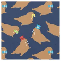 Walrus Cartoon Fabric