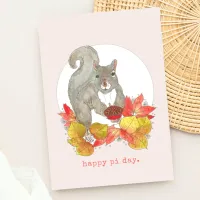 Funny Pi Day Squirrel with Pie  Holiday Card